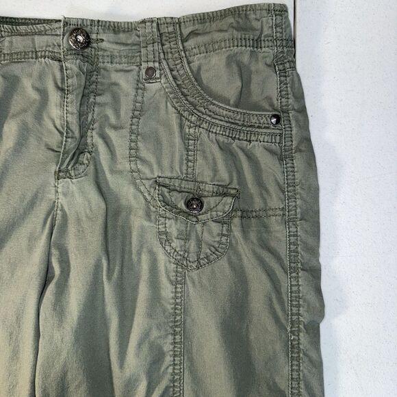 Women's Style & Co. Cargo Capri Size 4 Khaki Green - Picture 3 of 8